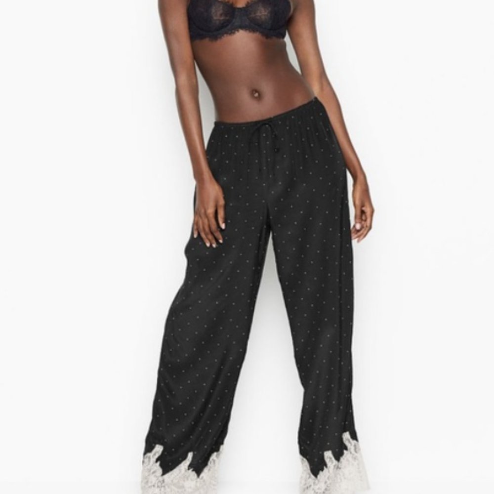 NWT Victoria's Secret Satin and Lace PJ Pants!